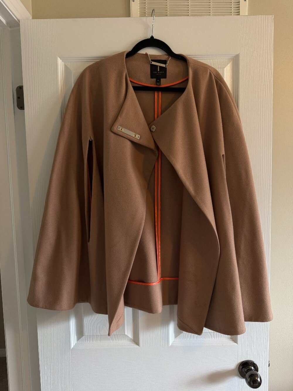Ted Baker PRATA Camel Wool Cashmere Cape Swing Coat – Size M